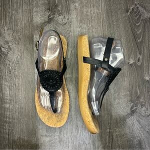UGG Ayden II Logo Black T Strap Sandals Size 9